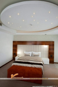 Phòng ngủ đẹp tuyệt với một số mẫu trần thạch cao cuốn hút